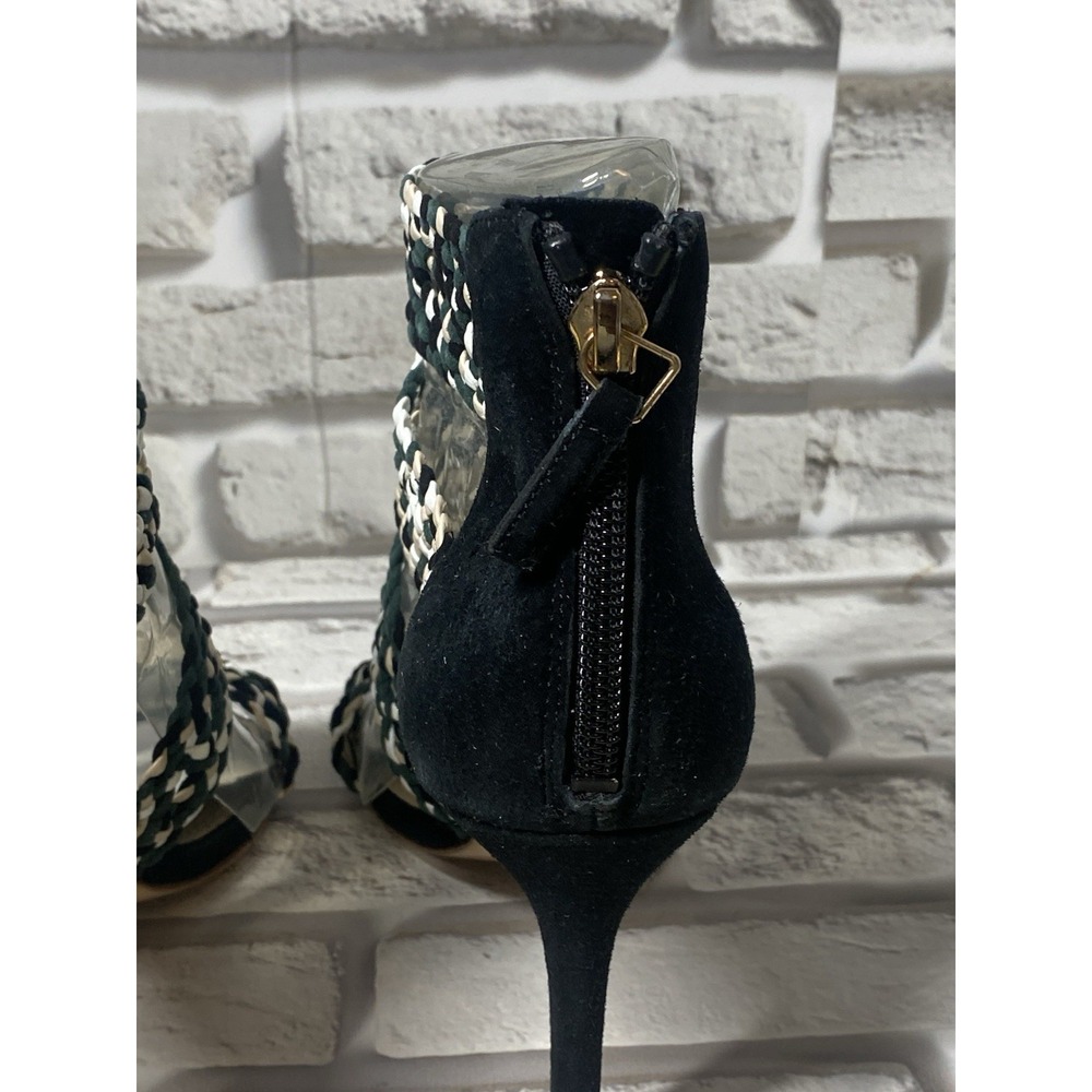 SANDRO‎ Agate Suede Heeled Sandals In Vert Women's Size 8 - Picture 7 of 9